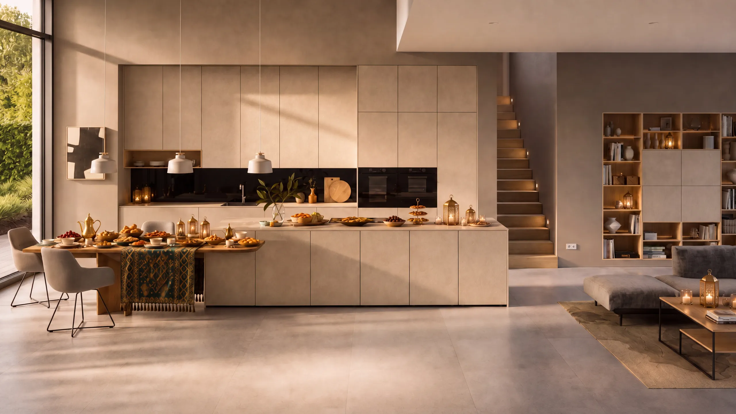 Riva: Sage Cabinetry, Walnut Countertop
